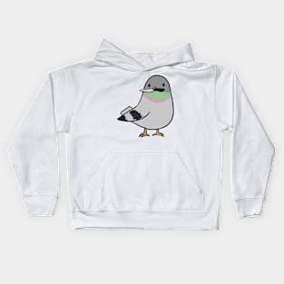 Cute Pigeon with knife Kids Hoodie